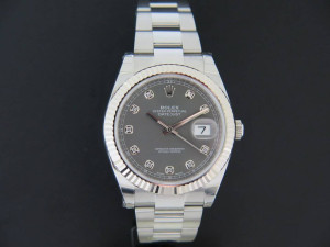 Rolex Datejust 41 Dark Rhodium Diamond Dial 126334 NEW 