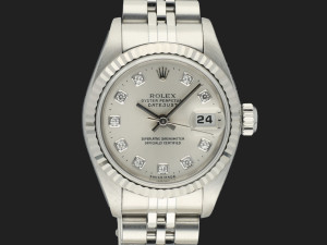 Rolex Lady-Datejust 26 Silver Diamond Dial 69174