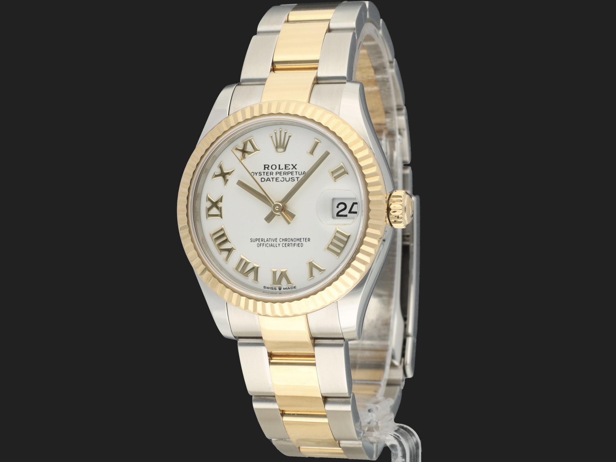 Rolex Datejust 31 Gold Steel White Roman Dial 278273 Uhren Filipucci Juwelers