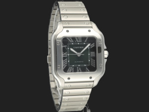 Cartier Santos Medium Green Roman Dial WSSA0061 NEW