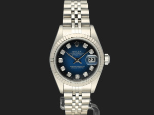 Rolex Lady-Datejust 26 Blue Vignette Diamond Dial 69174