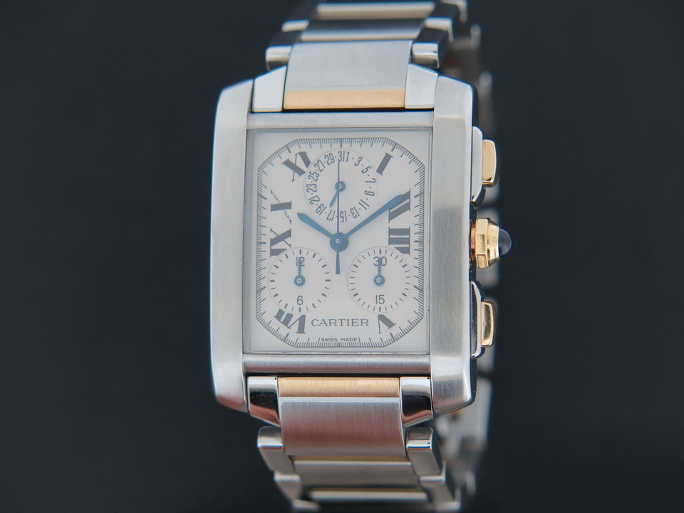 Cartier Tank Francaise Chronoflex Gold Steel Watches