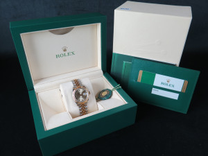 Rolex Lady-Datejust 28 Gold/Steel Champagne Roman Dial 279173 