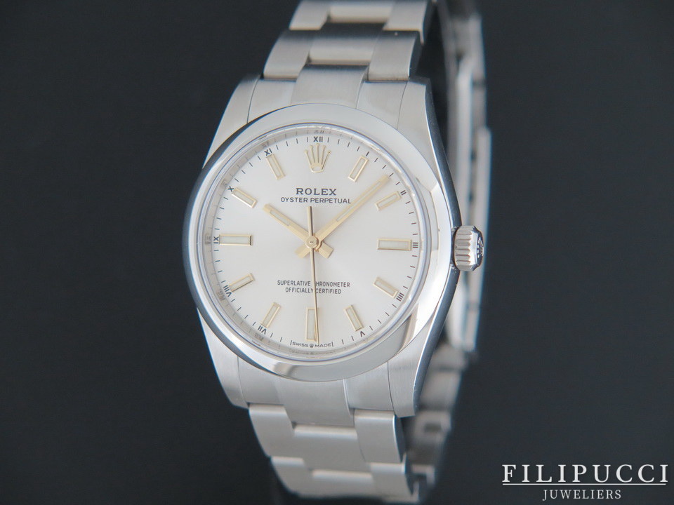 Rolex Oyster Perpetual 34 Silver Dial 124200 NEW MODEL Watches