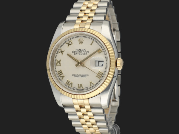 Rolex - Datejust Gold/Steel Ivory Pyramid Dial 116233