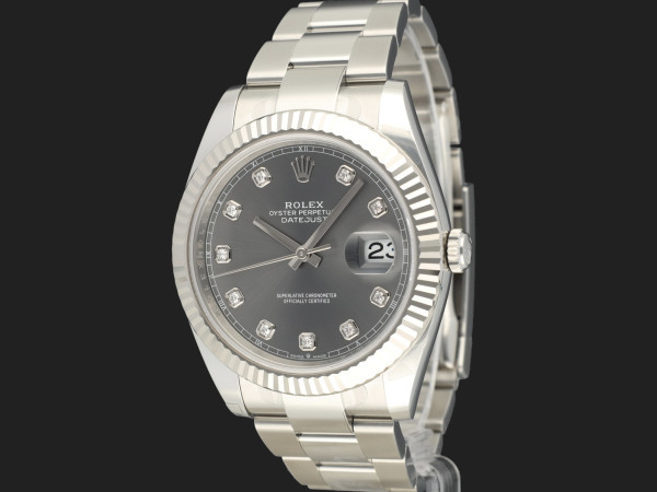 Rolex - Datejust 41 Slate Diamond Dial 126334 99% NEW