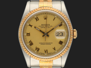 Rolex Datejust Gold/Steel Champagne Roman Dial 16233 