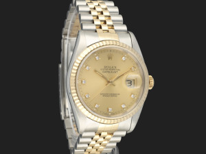 Rolex Datejust Gold/Steel Champagne Diamond Dial 16233