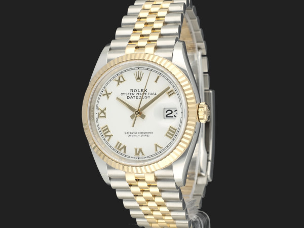 Rolex - Datejust Gold/Steel White Roman Dial 126233