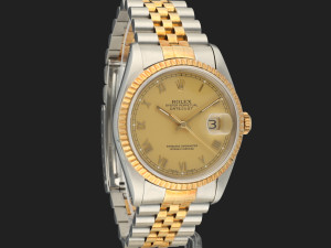 Rolex Datejust Gold/Steel Champagne Roman Dial 16233 