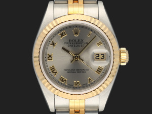 Rolex Lady-Datejust 26 Gold/Steel Grey Roman Dial 79173