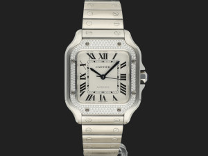 Cartier Santos Medium Diamond Bezel W4SA0005