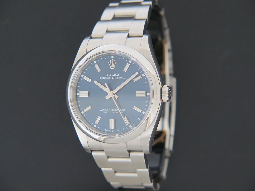 Rolex oyster perpetual hot sale blue 36