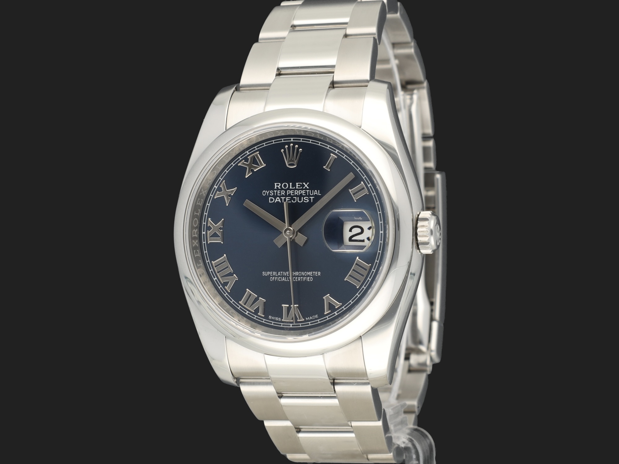 Rolex Datejust 36 Blue Roman Dial 116200 Uhren Filipucci Juwelers