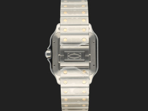 Cartier Santos Large Date Gold/Steel Slate Dial W2SA0030 NEW