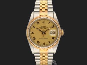 Rolex Datejust Gold/Steel Champagne Roman Dial 16233 