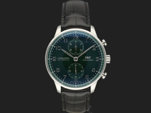 IWC Portugieser Chronograph Green Dial IW371615 NEW