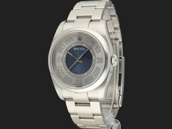 Rolex - Oyster Perpetual Silver Blue Concentric Dial 116000