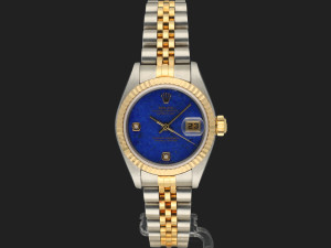 Rolex Lady Datejust Gold/Steel Lapis Lazuli Diamond Dial 79173