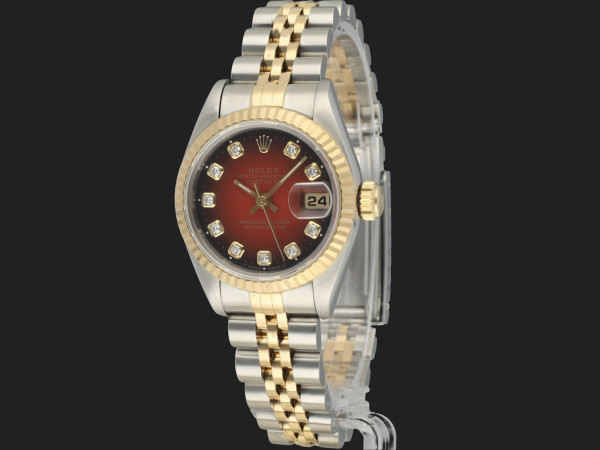 Rolex - Lady-Datejust 26 Red Vignette Diamond Dial 69173 