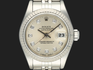 Rolex Lady-Datejust 26 Silver Diamond Dial 69174