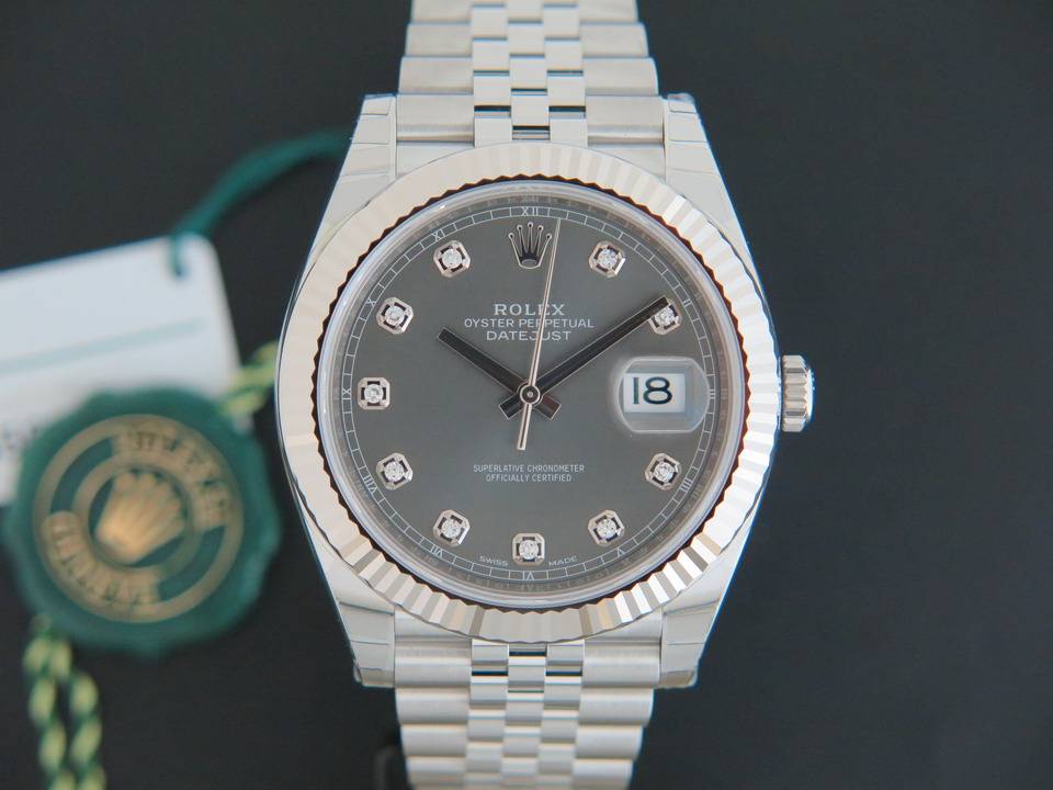 Rolex rhodium diamond on sale dial