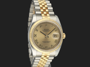 Rolex Datejust Gold/Steel Champagne Roman Dial 116233 