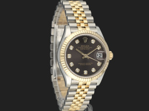 Rolex Datejust 31 Gold/Steel Dark Grey Diamond Dial 278273 NEW