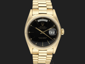 Rolex Day-Date Yellow Gold Black Dial 18038