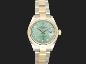 Rolex Lady-Datejust Gold/Steel Mint Green Diamond Dial 279173