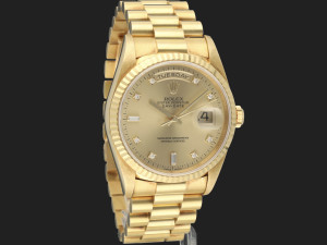 Rolex Day-Date Yellow Gold Champagne Diamond Dial 18238