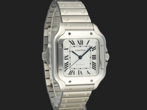 Cartier Santos Medium Silver Roman Dial WSSA0029 NEW