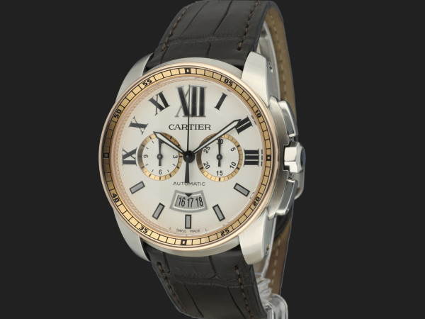 Cartier - Calibre De Cartier Chronograph Rose Gold/Steel W7100043