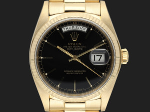 Rolex Day-Date Yellow Gold Black Dial 18038