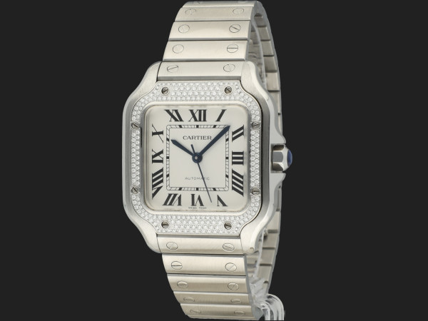 Cartier - Santos Medium Diamond Bezel W4SA0005