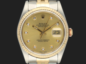 Rolex Datejust Gold/Steel Champagne Diamond Dial 16233