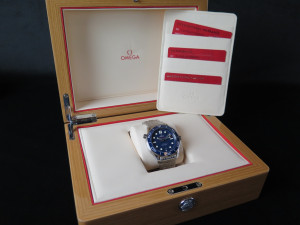 Omega Seamaster Diver 300M Co-Axial Master Chronometer Blue Dial 210.30.42.20.03.001 NEW