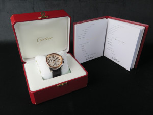 Cartier Calibre De Cartier Chronograph Rose Gold/Steel W7100043