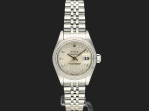 Rolex Lady-Datejust 26 Silver Diamond Dial 69174