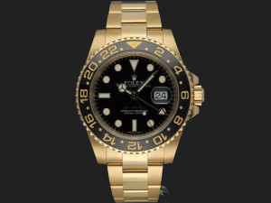 Rolex GMT-Master II Yellow Gold Black Dial 116718LN