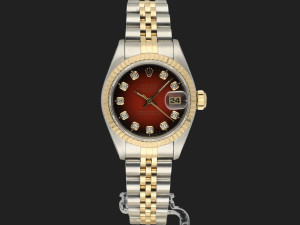 Rolex Lady-Datejust 26 Red Vignette Diamond Dial 69173 