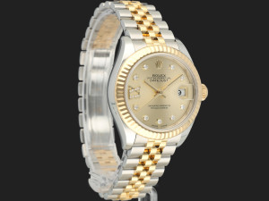 Rolex Lady-Datejust 28 Gold/Steel Champagne Star Diamond Dial 279173