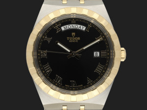 Tudor Royal Gold/Steel 41 Black Roman Dial 28603 