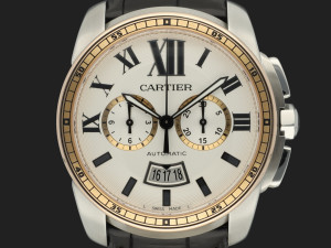 Cartier Calibre De Cartier Chronograph Rose Gold/Steel W7100043