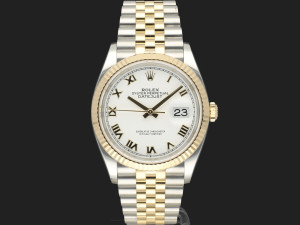 Rolex Datejust Gold/Steel White Roman Dial 126233