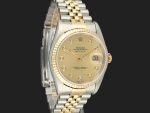 Rolex Datejust Gold/Steel Champagne Diamond Dial 16233