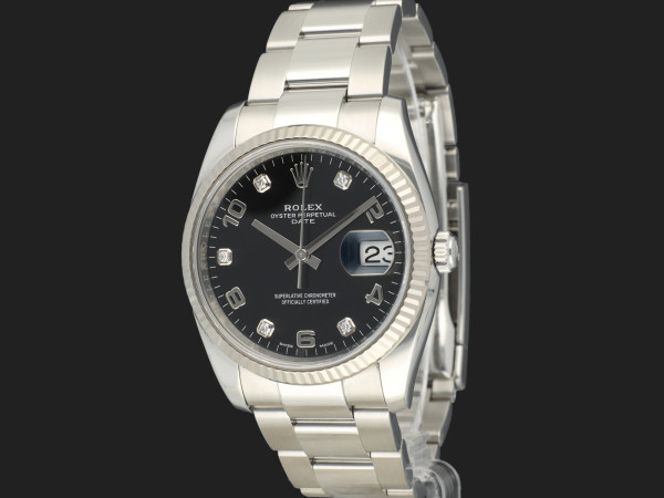 Rolex - Date Black Diamond Dial 115234