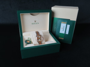 Rolex Lady-Datejust 28 Gold/Steel Champagne Star Diamond Dial 279173