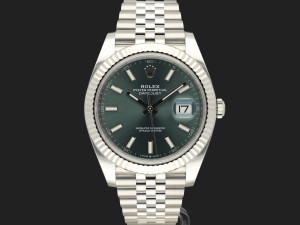 Rolex Datejust 41 Mint Green Dial 126334 99% NEW