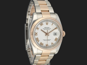 Rolex Datejust Everose/Steel White Roman Dial 116231